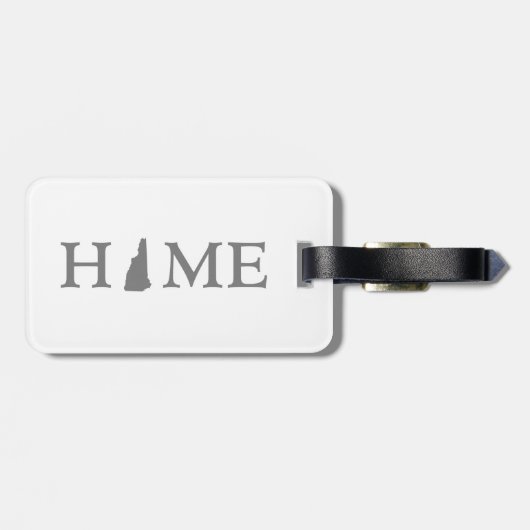 New Hampshire Zuhause Map Shaping Letter Word Art Gepäckanhänger (Rückseite horizontal)