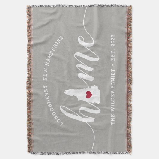 New Hampshire Zuhause Staat Personalisiert Decke (Vorderseite Vertikal)