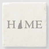 New Hampshire Zuhause Staat Shaped Letter Word Art Steinuntersetzer (Vorderseite)