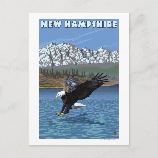 New HampshireAdle Fishing Postkarte (Vorderseite)