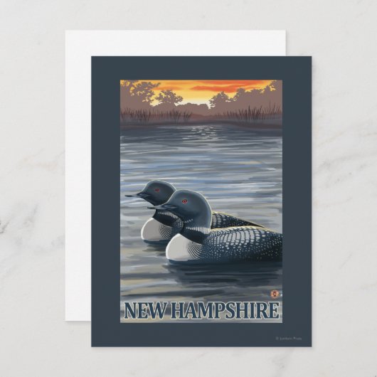 New HampshireCommon Loon Postkarte (Vorne/Hinten)