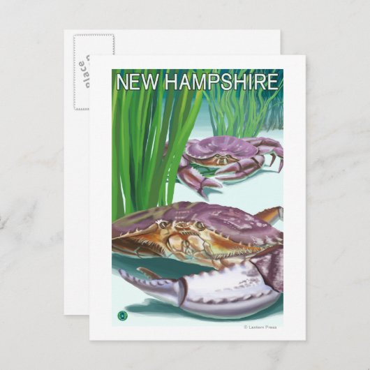 New HampshireCrab und Fisherman Postkarte (Vorne/Hinten)