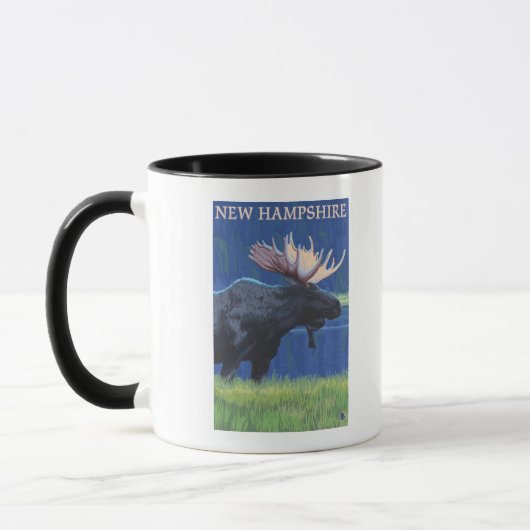 New HampshireElche im Mondschein Tasse (Links)