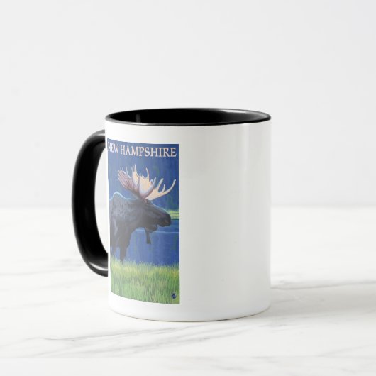 New HampshireElche im Mondschein Tasse (Vorderseite Links)