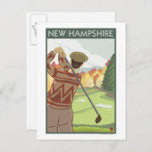 New HampshireGolfing Scene Postkarte (Vorne/Hinten)