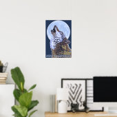 New HampshireHowling Wolf Poster (Heimbüro)
