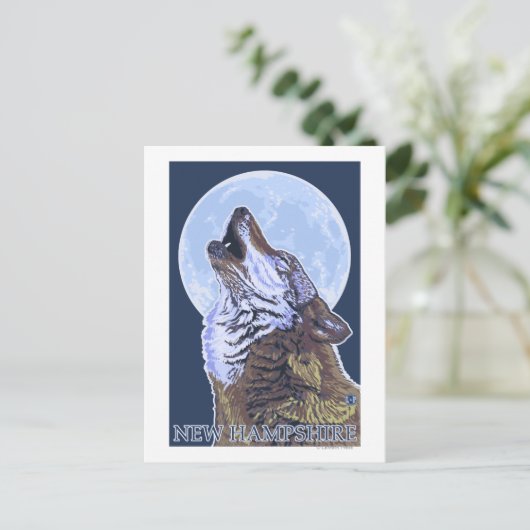 New HampshireHowling Wolf Postkarte (Stehend Vorderseite)