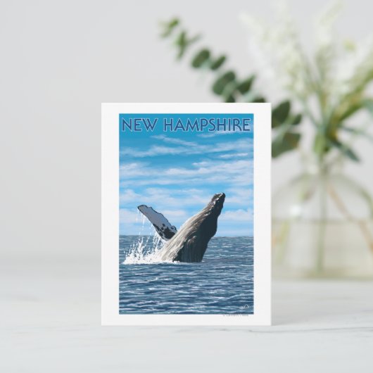 New HampshireHumpback Whale Scene Postkarte (Stehend Vorderseite)