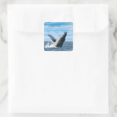 New HampshireHumpback Whale Scene Quadratischer Aufkleber (Tasche)