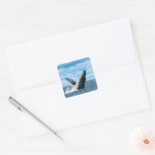 New HampshireHumpback Whale Scene Quadratischer Aufkleber (Umschlag)