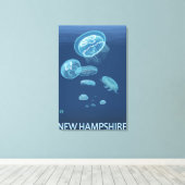 New HampshireJellyfish Scene Leinwanddruck (Insitu (Holzboden))