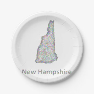 New Hampshirekarte Pappteller