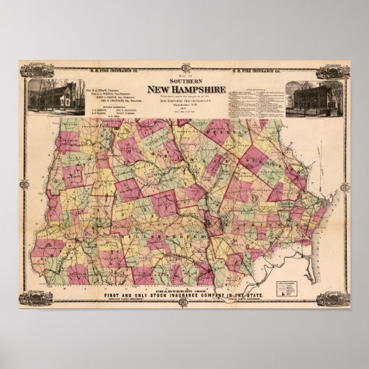 New HampshirePanoramakarteNew Hampshire Poster (Vorne)