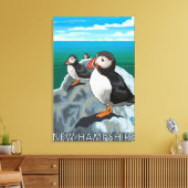 New HampshirePuffins Scene Leinwanddruck (Insitu (Wohnzimmer))