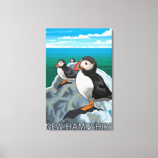 New HampshirePuffins Scene Leinwanddruck (Vorderseite)
