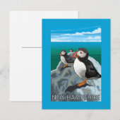 New HampshirePuffins Scene Postkarte (Vorne/Hinten)