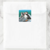New HampshirePuffins Scene Quadratischer Aufkleber (Tasche)