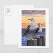 New HampshireSea Gulls Scene Postkarte (Vorne/Hinten)