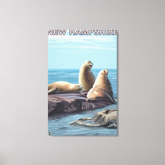 New HampshireSea Lions Scene Leinwanddruck (Vorderseite)