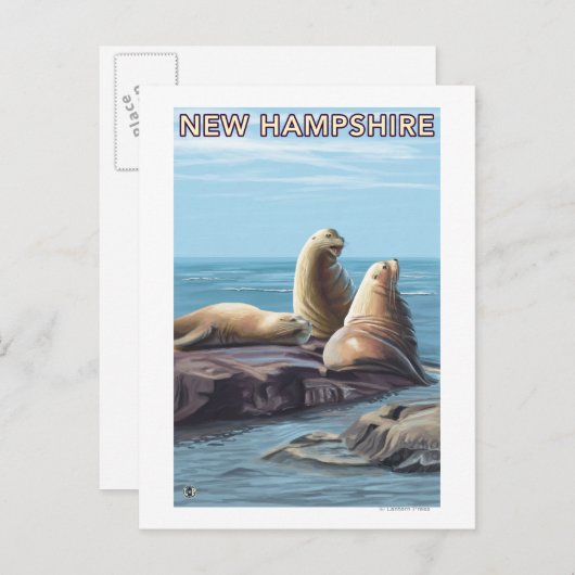 New HampshireSea Lions Scene Postkarte (Vorne/Hinten)