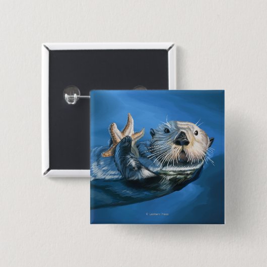 New HampshireSea Otter Scene Button (Vorne & Hinten)