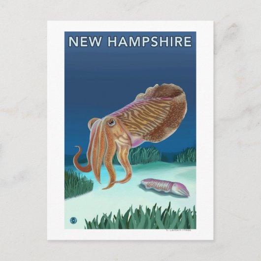 New HampshireTintenfischszene Postkarte (Vorderseite)