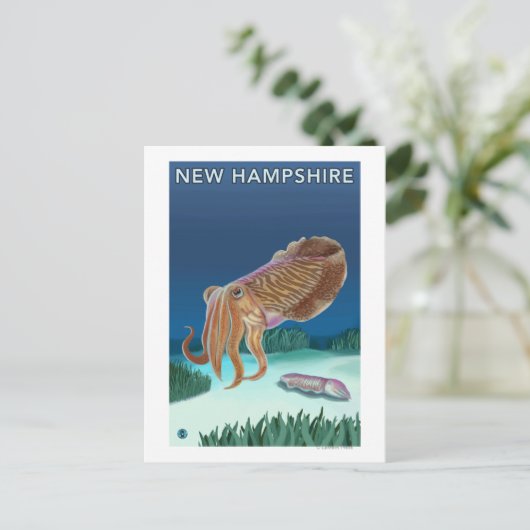 New HampshireTintenfischszene Postkarte (Stehend Vorderseite)