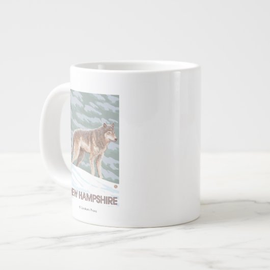 New HampshireWolf Scene Jumbo-Tasse (Vorderseite Links)