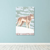 New HampshireWolf Scene Leinwanddruck (Insitu (Holzboden))