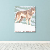 New HampshireWolf Scene Leinwanddruck (Insitu (Holzboden))