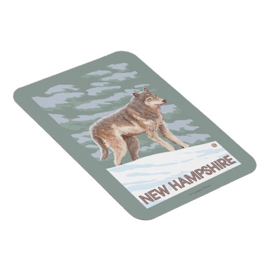 New HampshireWolf Scene Magnet (Rechte Seite)