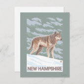 New HampshireWolf Scene Postkarte (Vorne/Hinten)