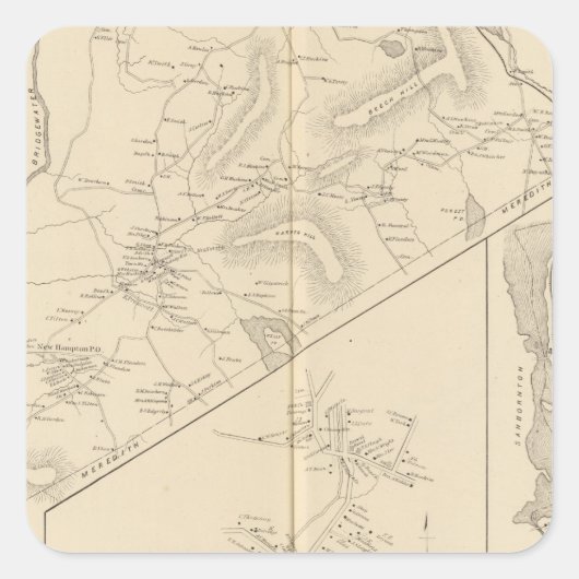 New Hampton, Belknap Co Quadratischer Aufkleber (Vorderseite)