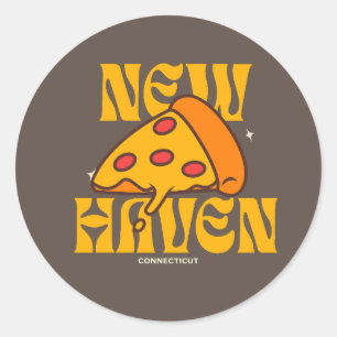 New Haven Apizza CT Connecticut Pizza Runder Aufkleber