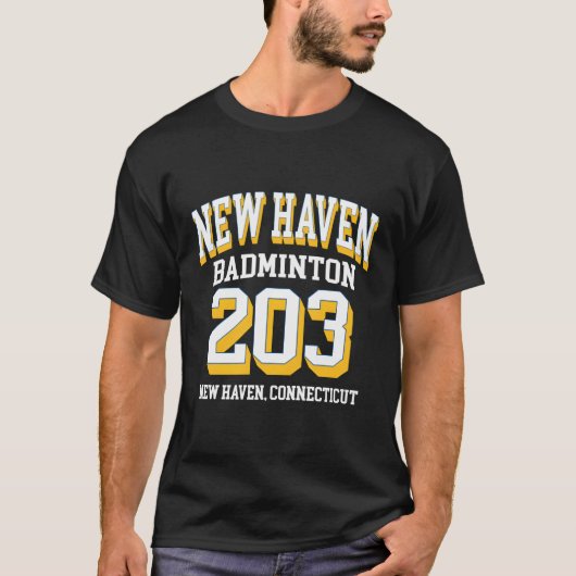 New Haven Area Code 203 für Badminton-Spieler T-Shirt (Vorderseite)