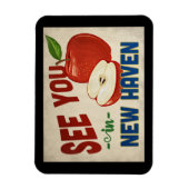 New Haven Connecticut Apple - Vintage Reise Magnet (Vertikal)