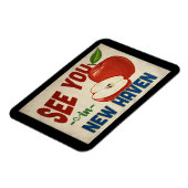New Haven Connecticut Apple - Vintage Reise Magnet (Linke Seite)