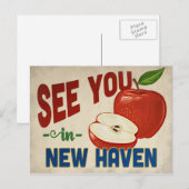 New Haven Connecticut Apple - Vintage Reise Postkarte (Vorne/Hinten)