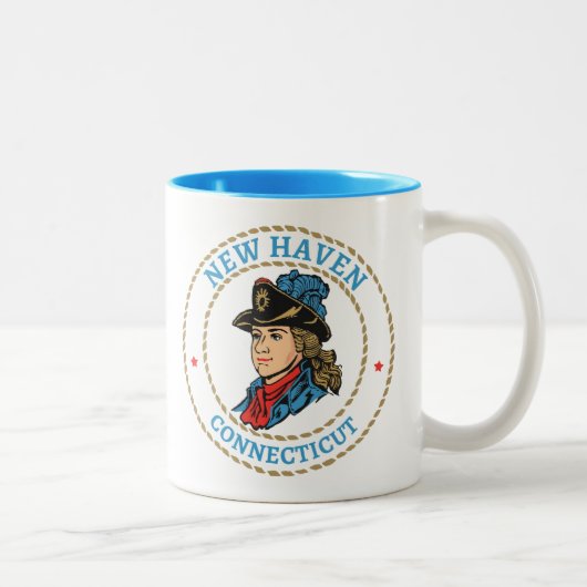 New Haven Connecticut Colonial Zweifarbige Tasse (Rechts)