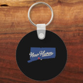 New Haven Connecticut Ct Map Schlüsselanhänger (Vorderseite)