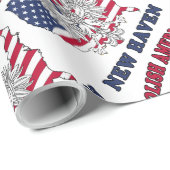 New Haven Connecticut Polnisch Geschenkpapier (Rolleneckpunkt)