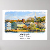 New Haven Connecticut Poster, Aquarell, Maßgeschne Poster (Vorne)