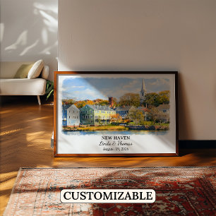 New Haven Connecticut Poster, Aquarell, Maßgeschne Poster