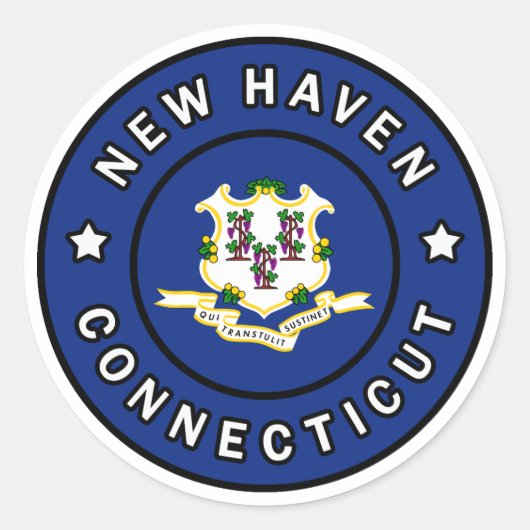 New Haven Connecticut Runder Aufkleber (Vorderseite)