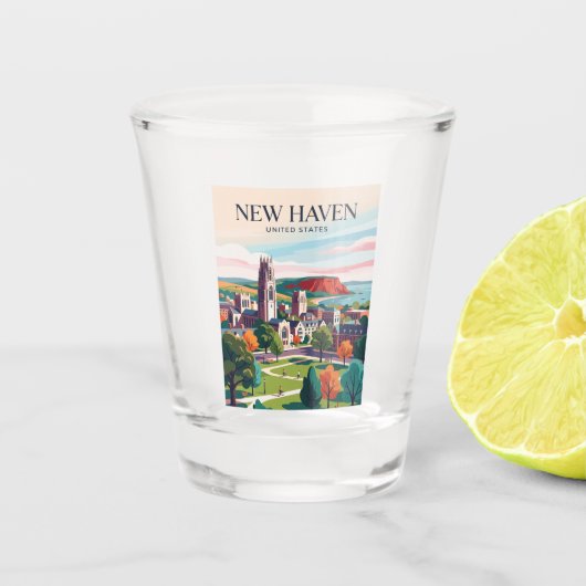 New Haven Connecticut Schnapsglas (Vorderseite)