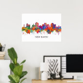New Haven Connecticut Skyline Poster (Heimbüro)