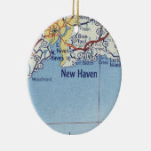 New Haven CT Vintag Map Keramik Ornament (Rechts)