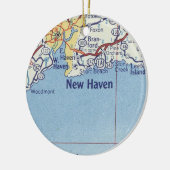 New Haven CT Vintag Map Keramik Ornament (Links)