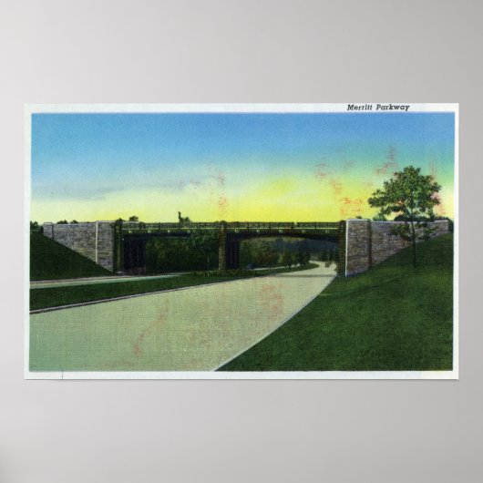 New Haven, CTView von Merritt Parkway Poster (Vorne)