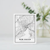 New Haven Map Postkarte (Stehend Vorderseite)
